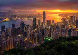 Puzzle 1000 el. Wschód słońca w Hongkongu / Chiny