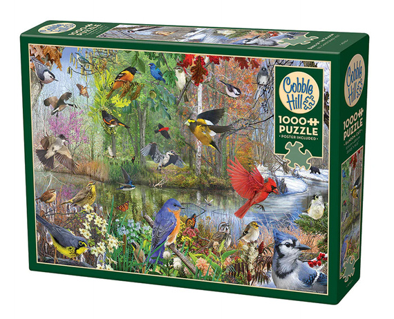 Puzzle 1000 el. Ptaki na każdą porę roku