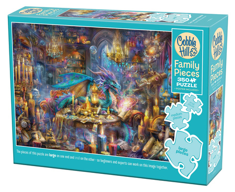 Puzzle 350 el. Smok w bibliotece