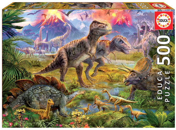 Puzzle 500 el. Zgromadzenie dinozaurów