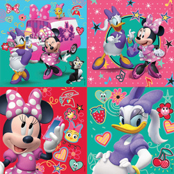 Puzzle 12 el. + 16 el. + 20 el. + 25 el. Myszka Minnie / Daisy (walizka)