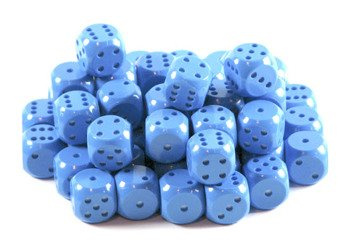 Kostka do gry plastik standard - niebieska - 100 szt.