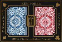 Karty KEM Poker (niebieskie / czerwone) (100% Plastik)