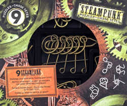 Łamigłówki metalowe 9 szt. STEAMPUNK ZESTAW CZERWONY