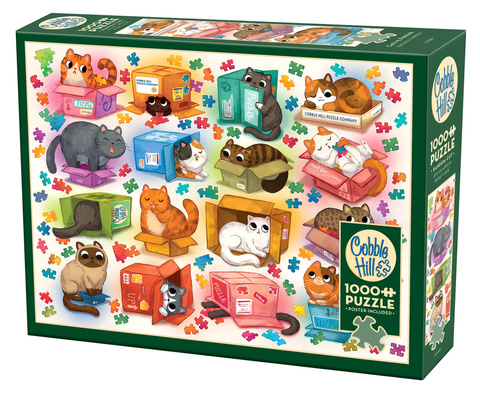 Puzzle 1000 el. Koty i kartony