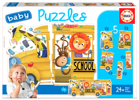 Puzzle 3-5 el. Autobus szkolny