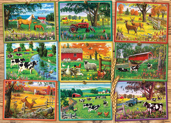Puzzle 1000 el. Pocztówki z farmy