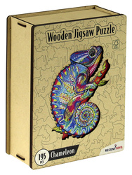 Puzzle drewniane / kolorowe 195 el. - Kameleon