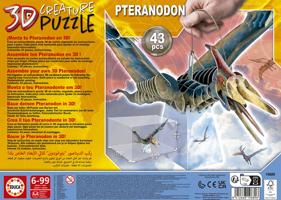 Puzzle 3D Dinozaury - Pteranodon 43 el.