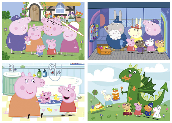 Puzzle 20 el. + 40 el. + 60 el. + 80 el. Świnka Peppa