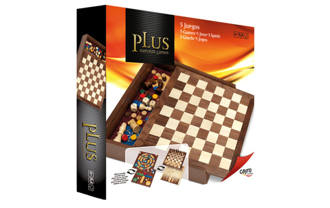 Szachy / Warcaby / Backgammon / Gęś / Chińczyk Deluxe (1615)