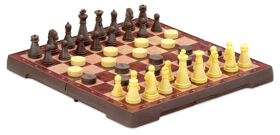 Szachy / Warcaby 16 cm (wersja magnetyczna) (450)