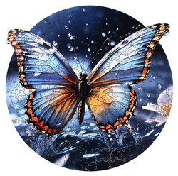 Puzzle drewniane / kolorowe 200 el. - Motyl OUTLET