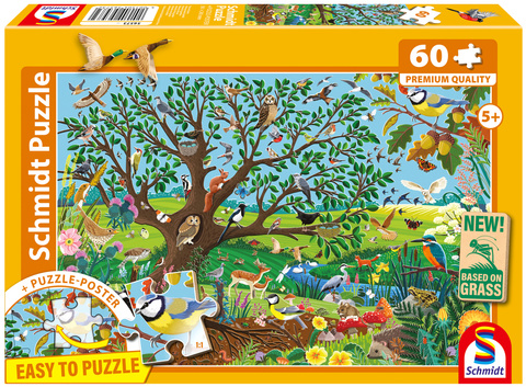 PQ Puzzle 60 el. Zwierzęta w ogrodzie