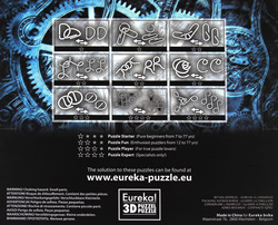Łamigłówki metalowe 9 szt. STEAMPUNK ZESTAW NIEBIESKI