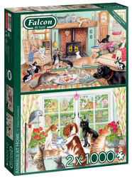 Puzzle 2 x 1000 el. FALCON Zwierzęta domowe