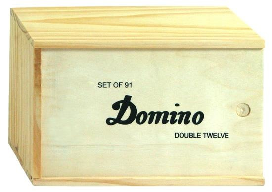 Domino 12-oczkowe w drewnianym pudełku (HG - 695130)