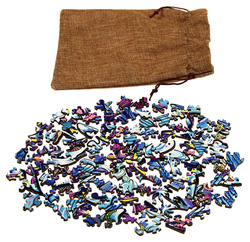 Puzzle drewniane / kolorowe 101 el. - Płetwal błękitny