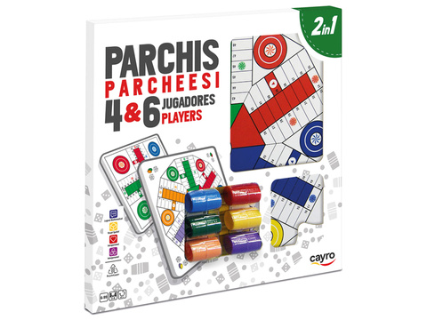 Drewniana plansza do gry + komplet pionków (Chińczyk dla 4 i 6 graczy 40x40 cm) (096)