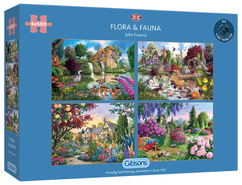 Puzzle 4 x 500 el. Flora & Fauna