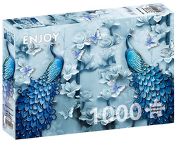 Puzzle 1000 el. Niebieskie pawie
