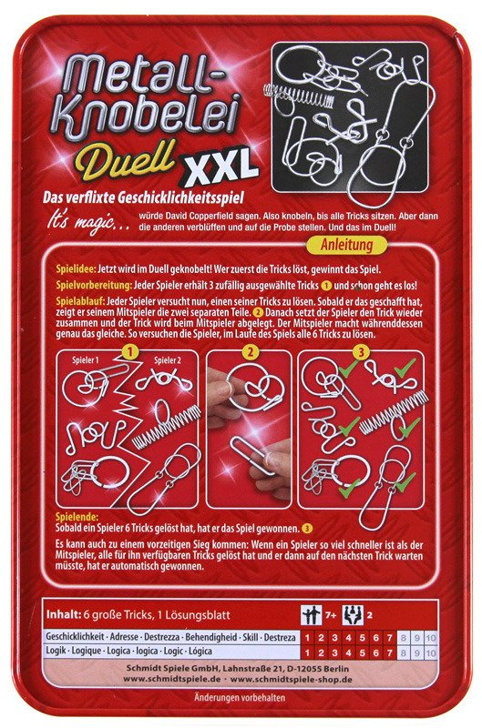 Łamigłówki druciane XXL (w metalowej puszce)