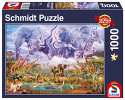 PQ Puzzle 1000 el. Zwierzęta przy wodopoju