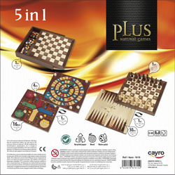 Szachy / Warcaby / Backgammon / Gęś / Chińczyk Deluxe (1615)