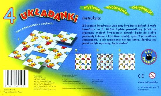 Układanki - 4 gry edukacyjne