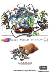 Puzzle drewniane / kolorowe 118 el. - Spinozaur