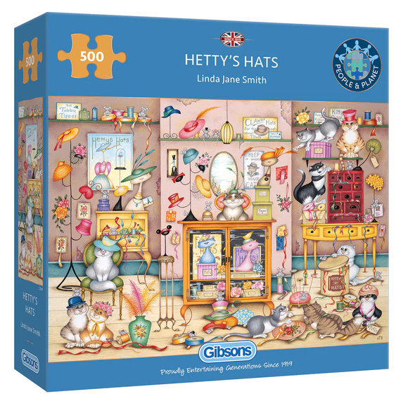 Puzzle 500 el. Kapelusze dla kotów