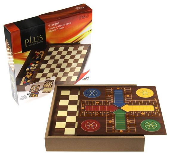 Szachy / Warcaby / Backgammon / Gęś / Chińczyk Deluxe (1615)
