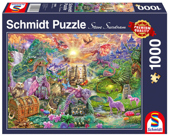 PQ Puzzle 1000 el. Zaczarowana kraina smoków