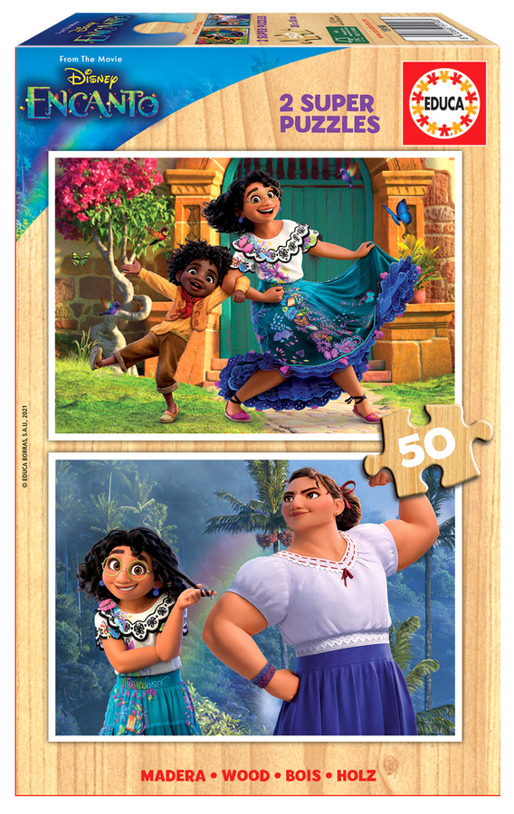 Puzzle 2 x 50 el. Nasze magiczne Encanto (drewniane)