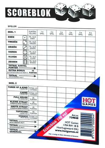 Bloczek do gry w kości (HG)