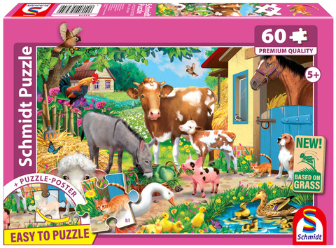 PQ Puzzle 60 el. Zwierzęta na farmie
