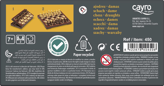 Szachy / Warcaby 16 cm (wersja magnetyczna) (450)