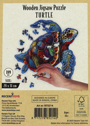 Puzzle drewniane / kolorowe 189 el. - Żółw