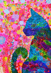 Puzzle 3000 el. Kolorowy kot