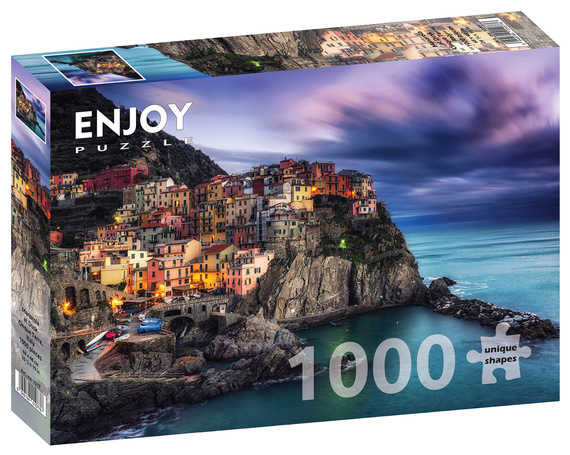 Puzzle 1000 el. Manarola o zmierzchu / Cinque Terre / Włochy