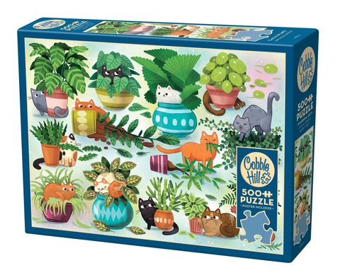 Puzzle 500 el. Koty kontra rośliny