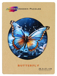 Puzzle drewniane / kolorowe 200 el. - Motyl OUTLET