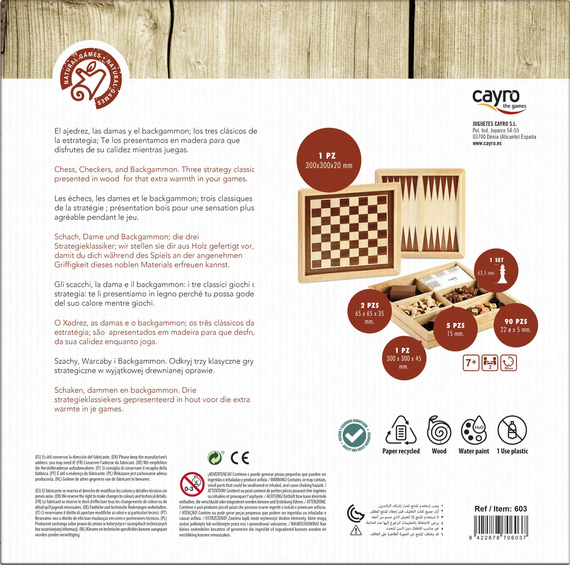 Szachy / Warcaby / Backgammon (drewniane) (603)