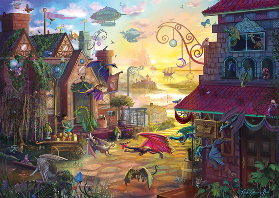 PQ Puzzle 1000 el. ROSE CAT KHAN Smocza poczta