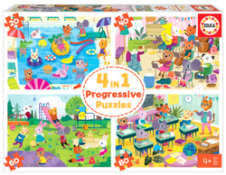 Puzzle 20 el. + 40 el. + 60 el. + 80 el. Dzień w szkole