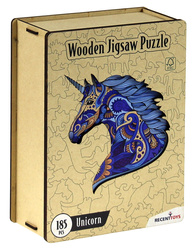 Puzzle drewniane / kolorowe 185 el. - Jednorożec