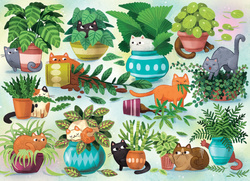 Puzzle 500 el. Koty kontra rośliny