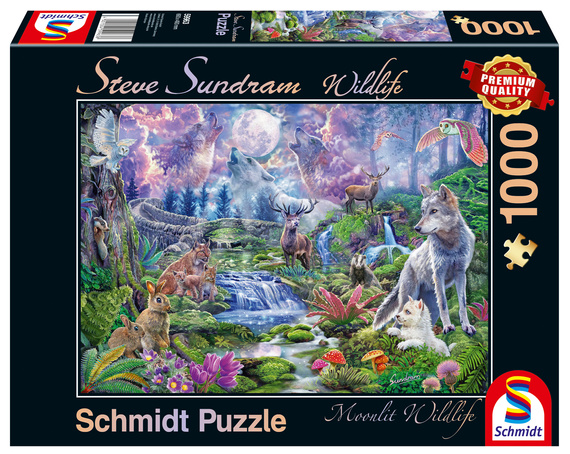 PQ Puzzle 1000 el. STEVE SUNDRAM Zwierzęta w blasku księżyca