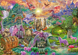 PQ Puzzle 1000 el. Zaczarowana kraina smoków