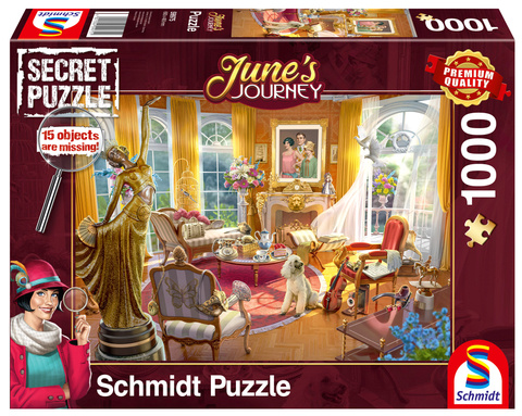 PQ Puzzle 1000 el. JUNE'S JOURNEY (Secret Puzzle) Salon w domu rodzinnym